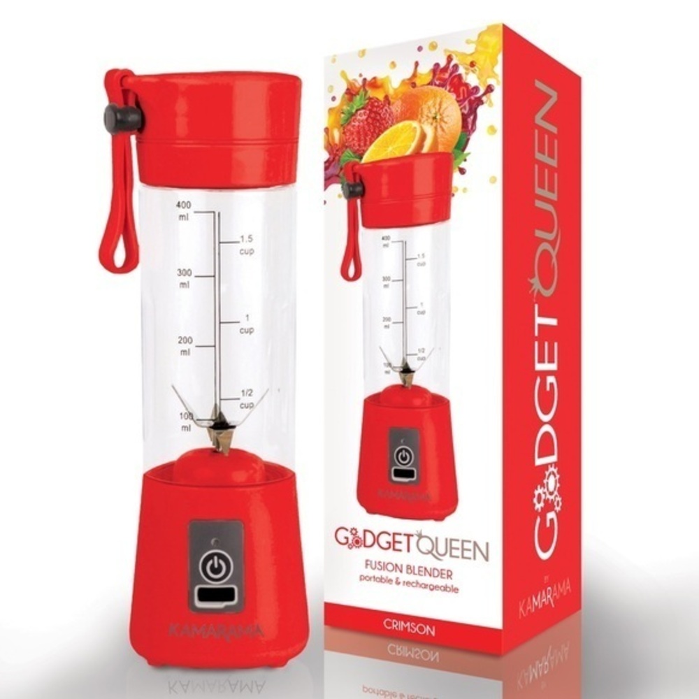 KAMARAMA Portable Rechargeable Juice Shake Smoothie Blender, Red
